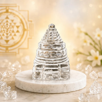 Natural Quartz Crystal Shri Yantra 40g | Vastu Shri Yantra for Wealth & Prosperity