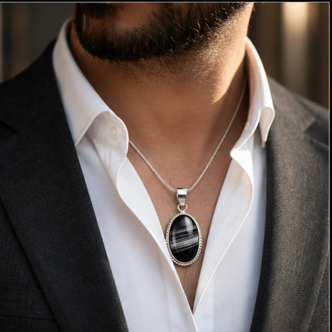 Natural Sulemani Hakik Pendant for Protection & Positivity