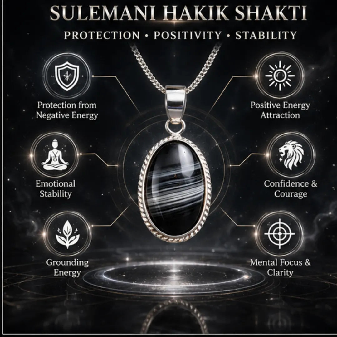 Natural Sulemani Hakik Pendant for Protection & Positivity