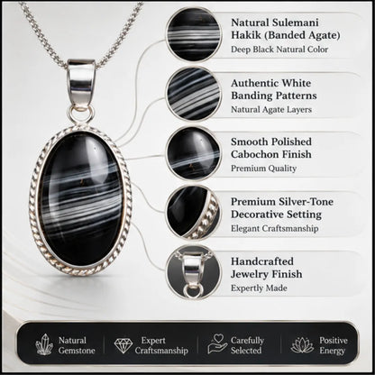 Natural Sulemani Hakik Pendant for Protection & Positivity
