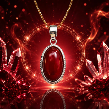 Natural Red Hakik Pendant for Energy & Confidence
