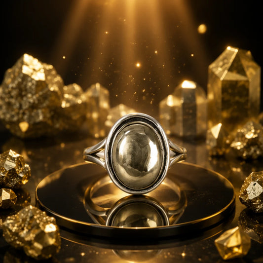 Natural Pyrite Plain Ring for Wealth & Prosperity
