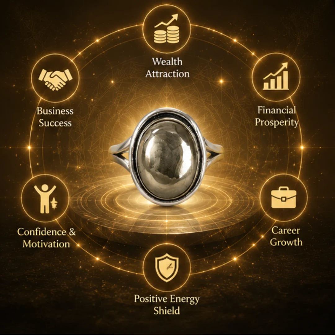 Natural Pyrite Plain Ring for Wealth & Prosperity