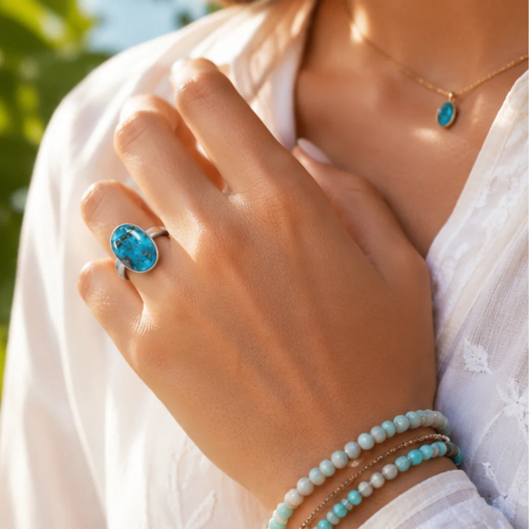 Natural Firoza (Turquoise) Ring for Luck & Protection