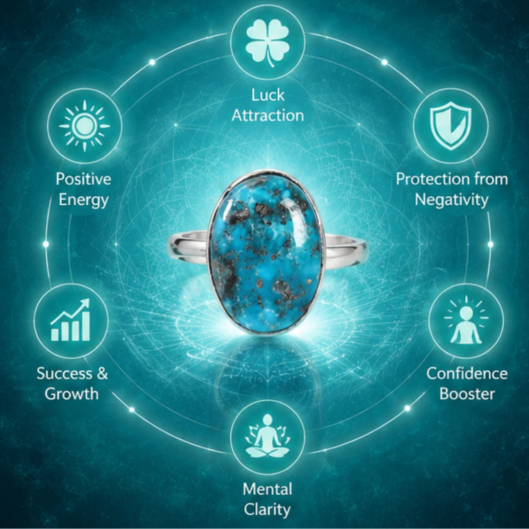 Natural Firoza (Turquoise) Ring for Luck & Protection
