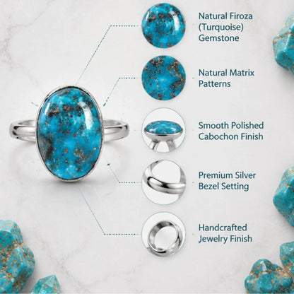 Natural Firoza (Turquoise) Ring for Luck & Protection