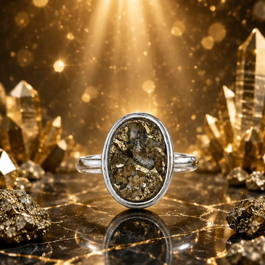 Natural Pyrite Ring for Money & Prosperity