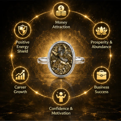 Natural Pyrite Ring for Money & Prosperity