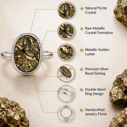 Natural Pyrite Ring for Money & Prosperity