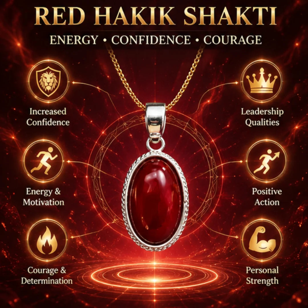 Natural Red Hakik Pendant for Energy & Confidence