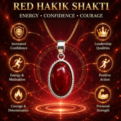 Natural Red Hakik Pendant for Energy & Confidence