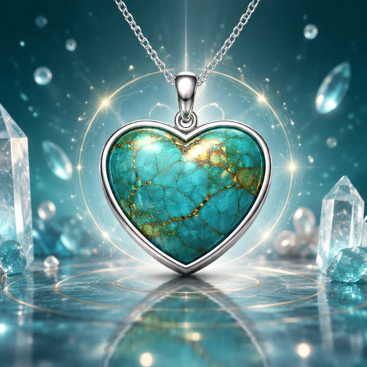 Natural Irani Firoza 28.64 Carat Heart Shape Pendant in Silver