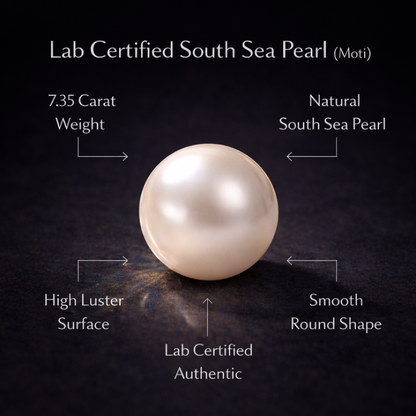 Lab Certified Natural South Sea Pearl (Moti) 7.35 CARAT for Peace & Emotional Balance