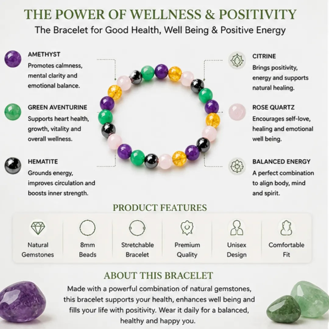 Good Health & Well Being Bracelet for Wellness & Positivity