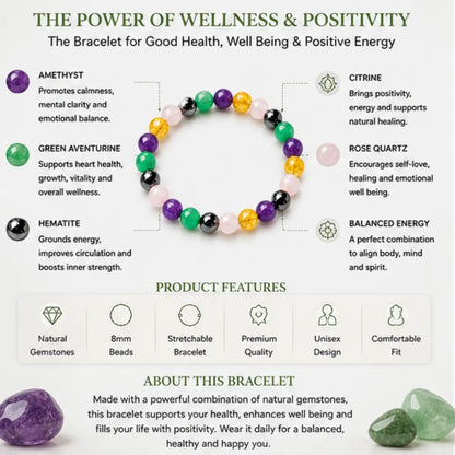 Good Health & Well Being Bracelet for Wellness & Positivity
