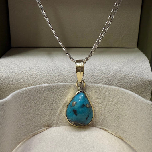 NATURAL FIROZA PENDANT - Energized & Certified ( 10.40 Carate )