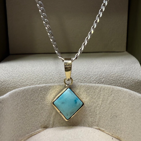 NATURAL FIROZA PENDANT - Energized & Certified ( 7.60 Carate