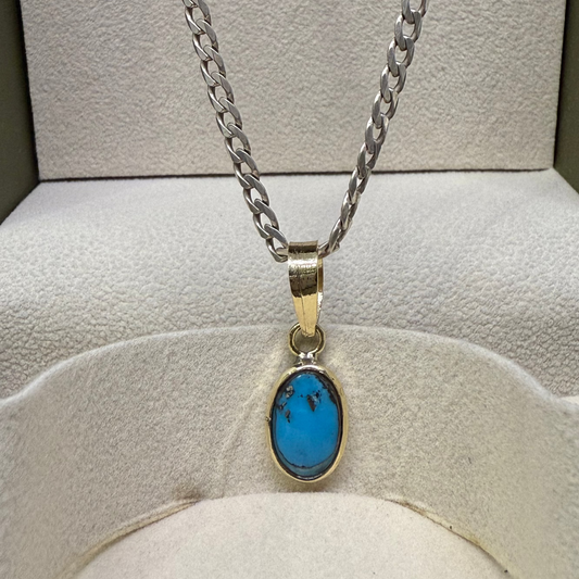 NATURAL FIROZA PENDANT - Energized & Certified ( 4.20 Carate )
