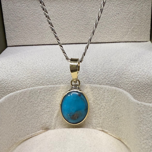 NATURAL FIROZA PENDANT - Energized & Certified ( 6.65 Carate )