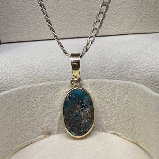 NATURAL FIROZA PENDANT - Energized & Certified ( 7.00 Carate )