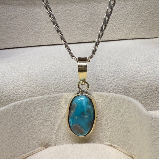 NATURAL FIROZA PENDANT - Energized & Certified ( 8.25 Carate )