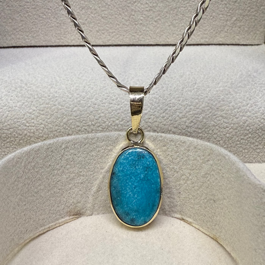 NATURAL FIROZA PENDANT - Energized & Certified ( 9.50 Carate )
