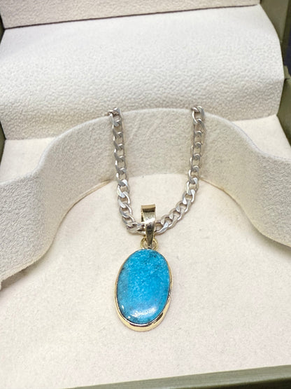 NATURAL FIROZA PENDANT - Energized & Certified ( 9.50 Carate )