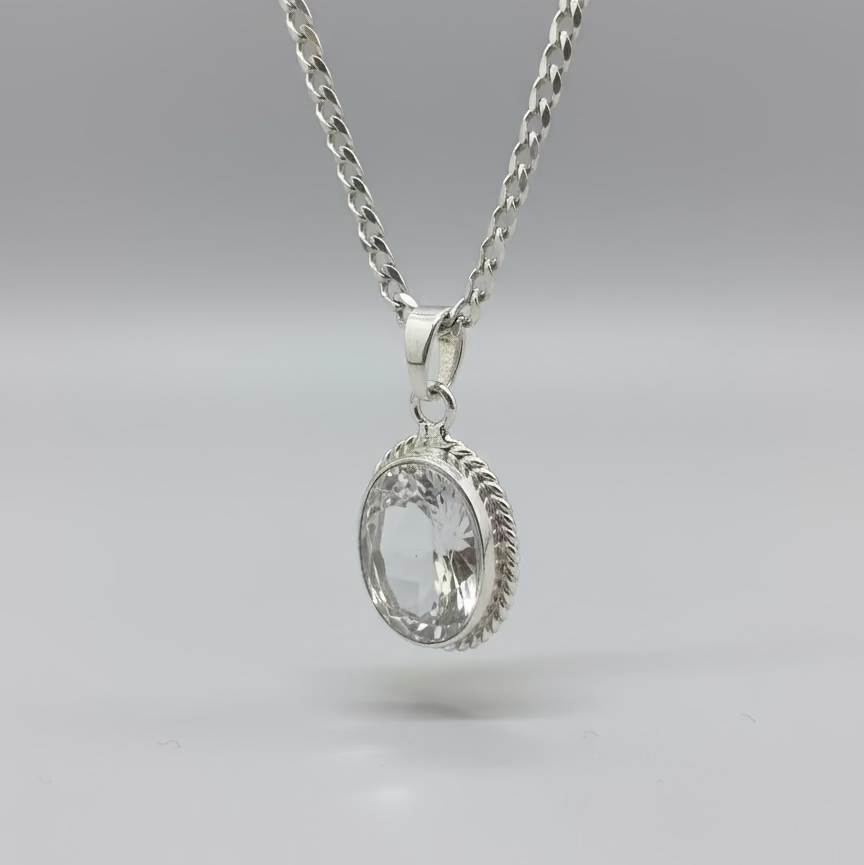 NATURAL WHITE SPHATIK PENDANT FOR VENUS