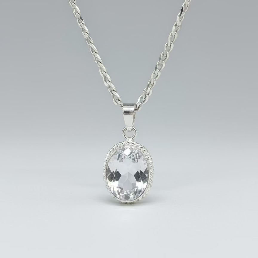 NATURAL WHITE SPHATIK PENDANT FOR VENUS