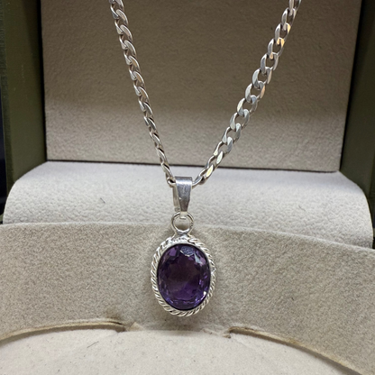 NATURAL AMETHYST(KATAILA) PENDANT FOR SHANI