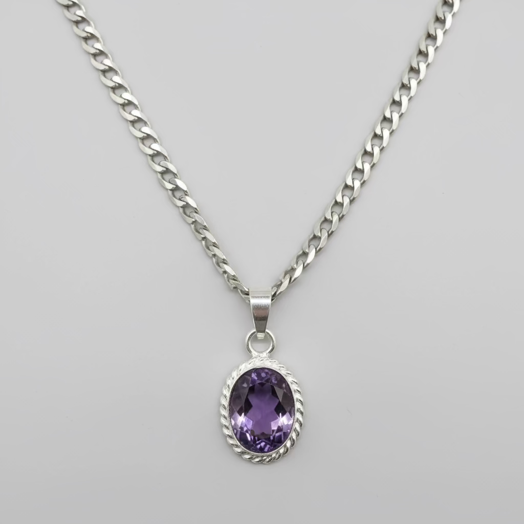NATURAL AMETHYST(KATAILA) PENDANT FOR SHANI
