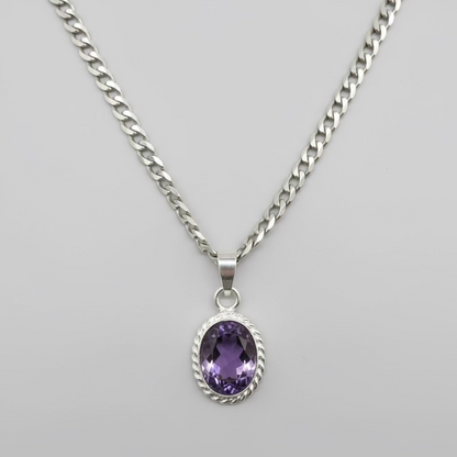 NATURAL AMETHYST(KATAILA) PENDANT FOR SHANI