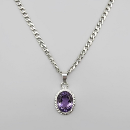 NATURAL AMETHYST(KATAILA) PENDANT FOR SHANI
