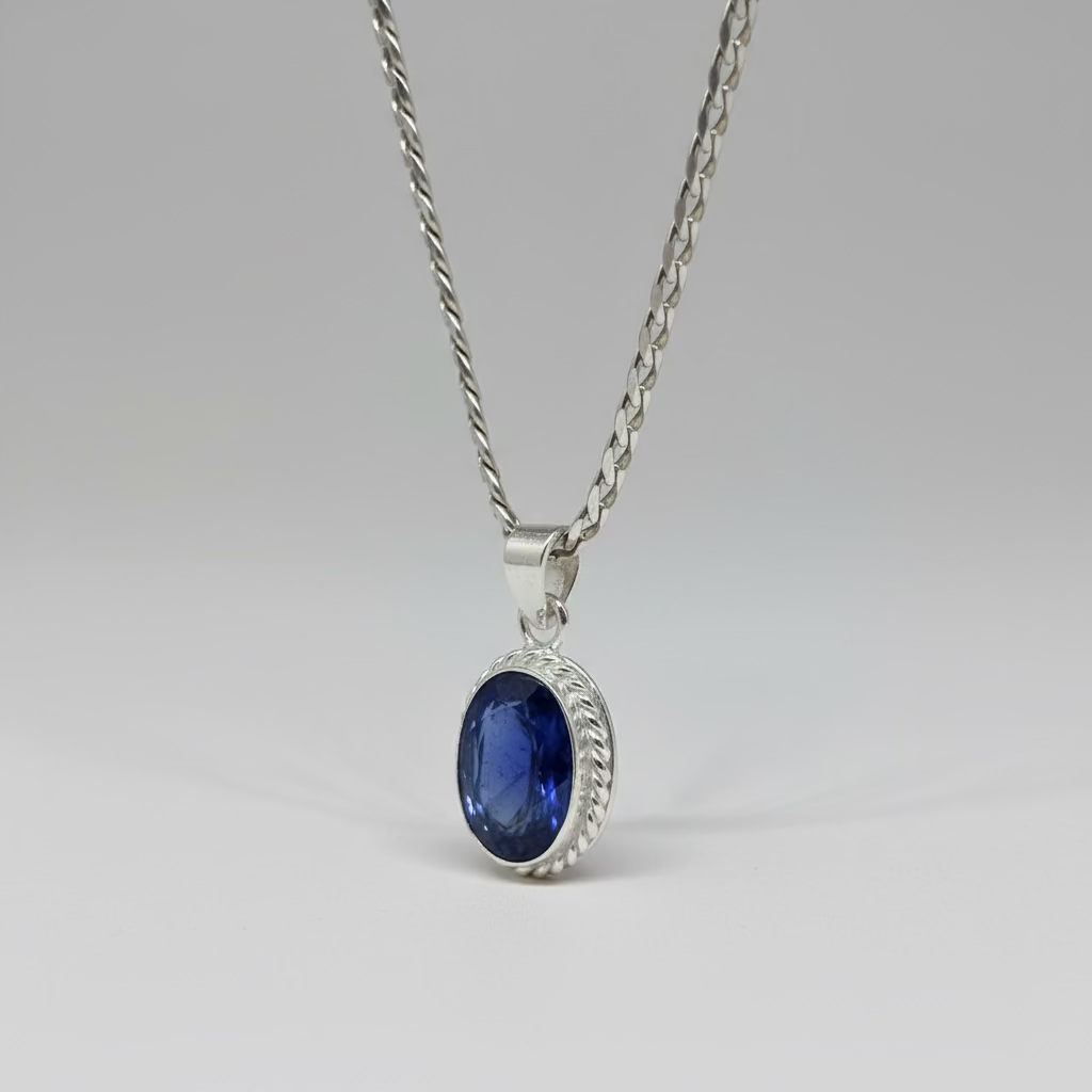 NATURAL BLUE SAPPHIRE (NEELAM) PENDANT FOR SHANI
