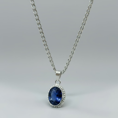 NATURAL BLUE SAPPHIRE (NEELAM) PENDANT FOR SHANI