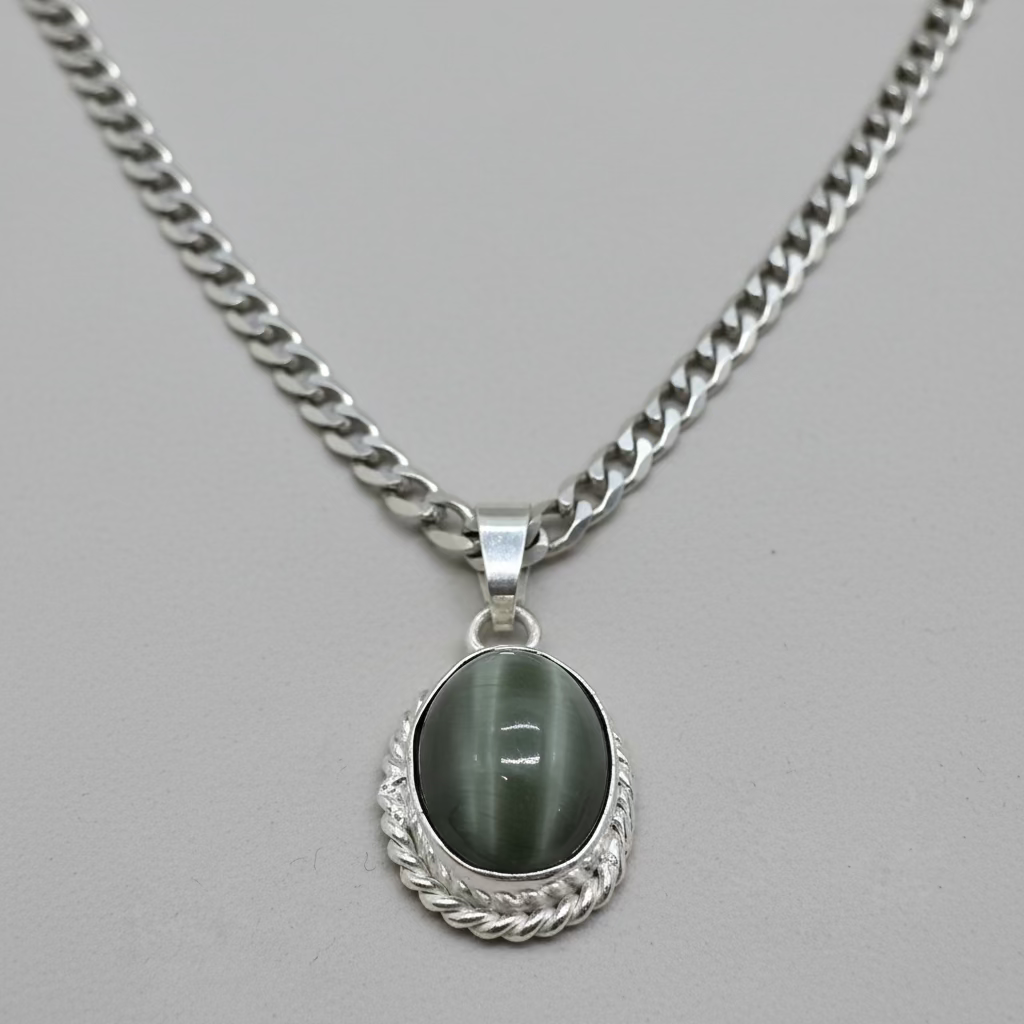 NATURAL CAT`S EYE PENDANT FOR KETU