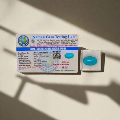 NATURAL IRANI FIROZA || 11.35 CARATE || LAB CERTIFIED
