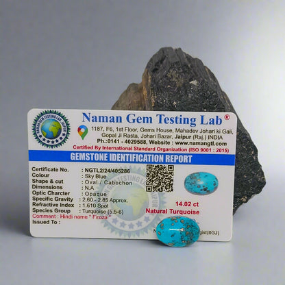 NATURAL IRANI FIROZA || 14.02 CARATE || LAB CERTIFIED