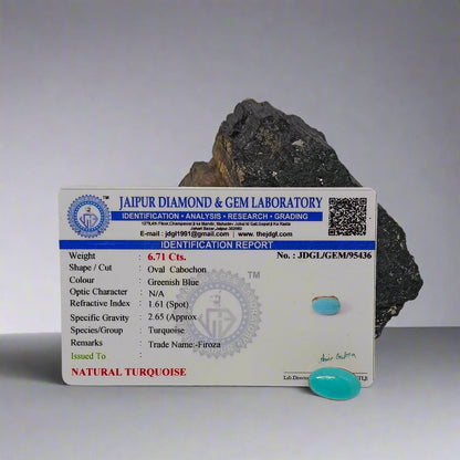 NATURAL TURQUOISE(FIROZA) || 8.50 CARATE || LAB CERTIFIED