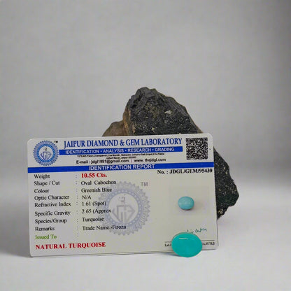 NATURAL TURQUOISE(FIROZA) || 10.55 CARATE || LAB CERTIFIED