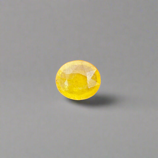 NATURAL YELLOW SAPPHIRE(PUKHRAJ) || 6.00 CARATE || LAB CERTIFIED