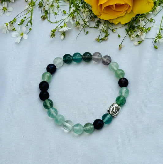 Natural Multi - Flourite Bracelet (8mm) || Gem Bhagya