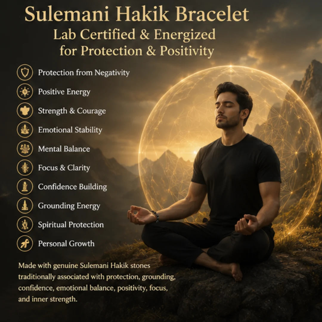 Lab certified & Energized Natural Sulemani Hakik Bracelet (10mm) for Protection & Positivity