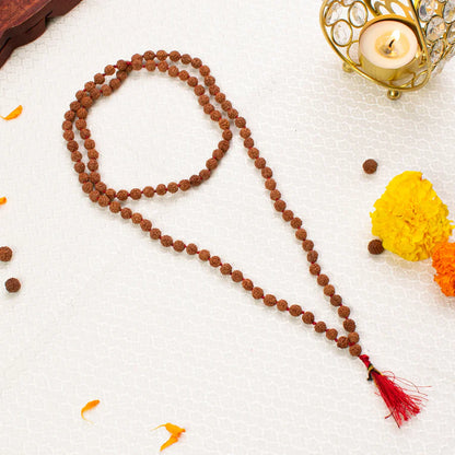 5 Mukhi Rudraksha Mala - 7 MM , 108+1 beads
