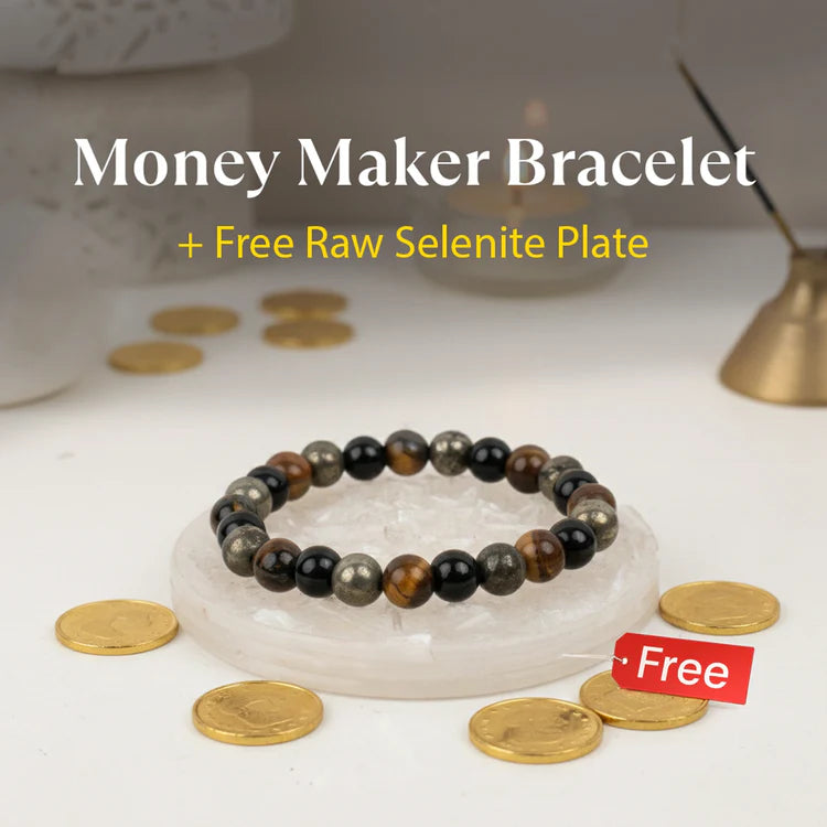 Money Maker Bracelet with FREE Raw Selenite Plate