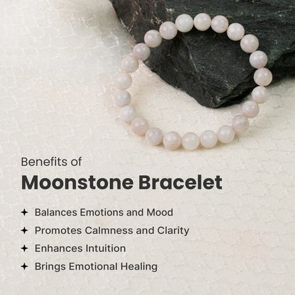 Moonstone Bracelet with FREE Raw Selenite Plate