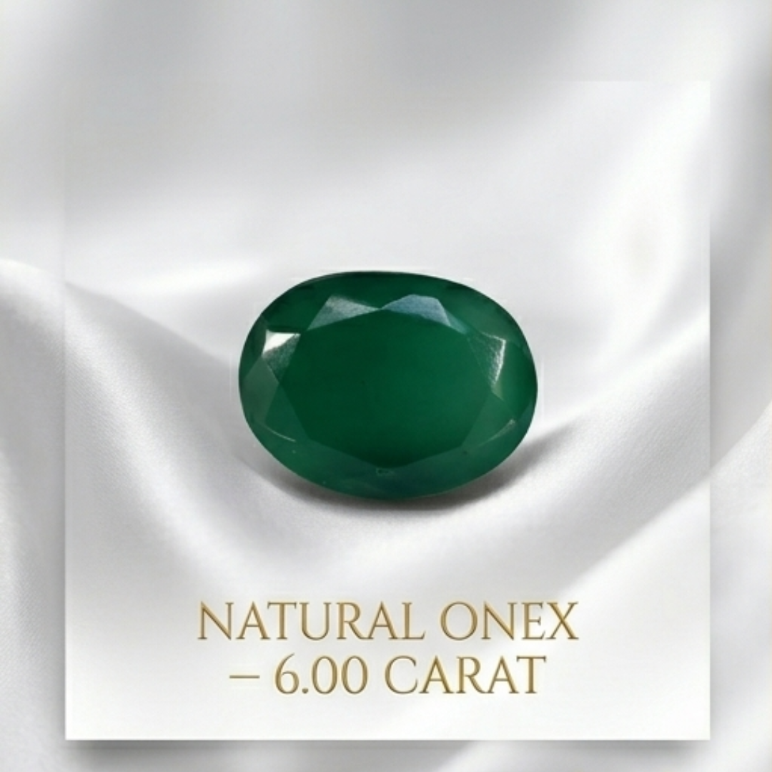 Lab Certified Natural Black Onyx Gemstone 6.00 CARAT for Protection & Strength