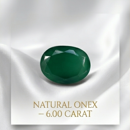 Lab Certified Natural Black Onyx Gemstone 6.00 CARAT for Protection & Strength