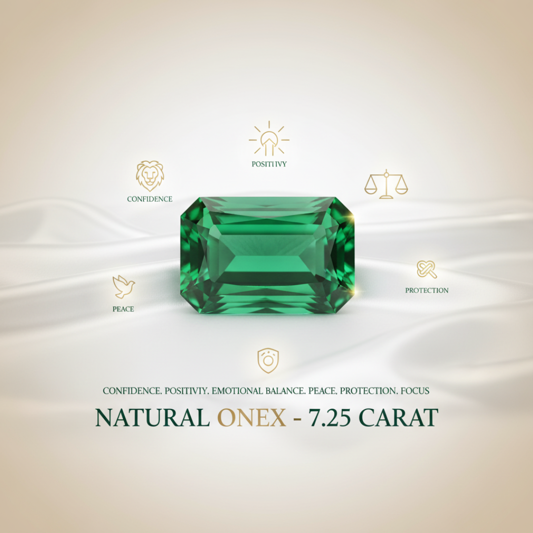 Lab Certified Natural Green Onyx Gemstone 7.25 CARAT for Protection & Strength