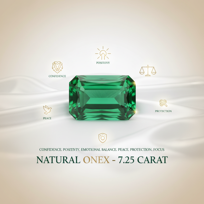 Lab Certified Natural Green Onyx Gemstone 7.25 CARAT for Protection & Strength